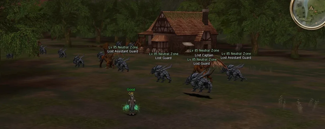 Le Lost Captain et ses gardes dans la zone de farm Neutral Zone