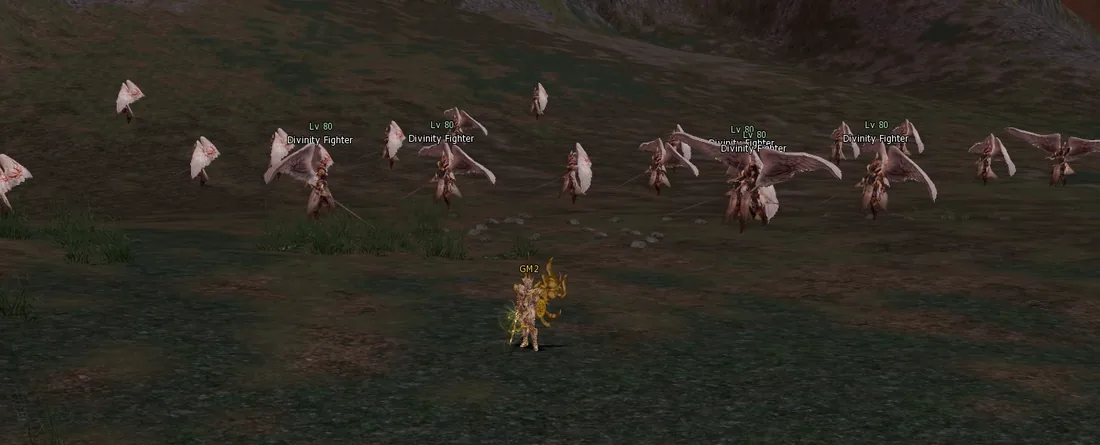 Des Divinity Fighters dans une zone de farm personnalisée